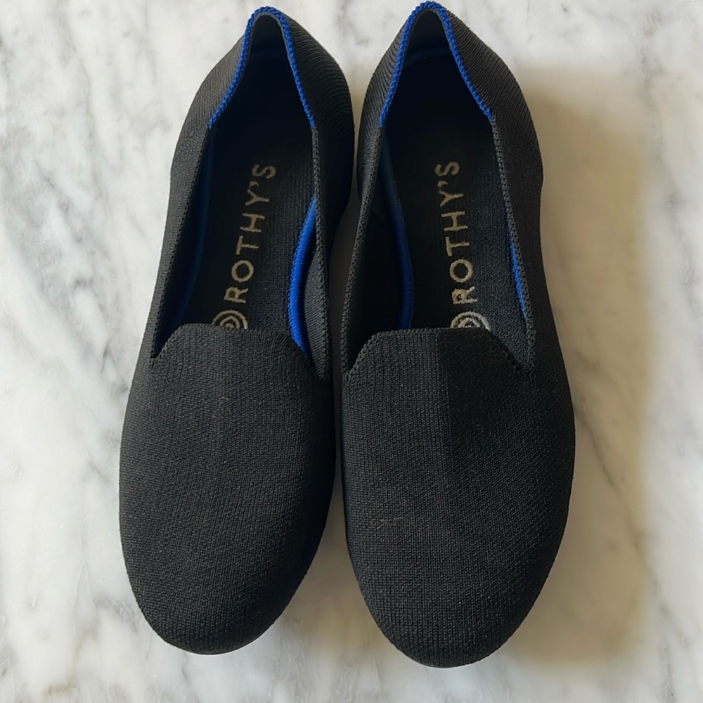 Rothy’s black rounded toe loafer- Size 8